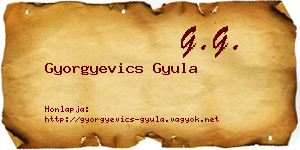 Gyorgyevics Gyula névjegykártya