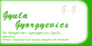 gyula gyorgyevics business card